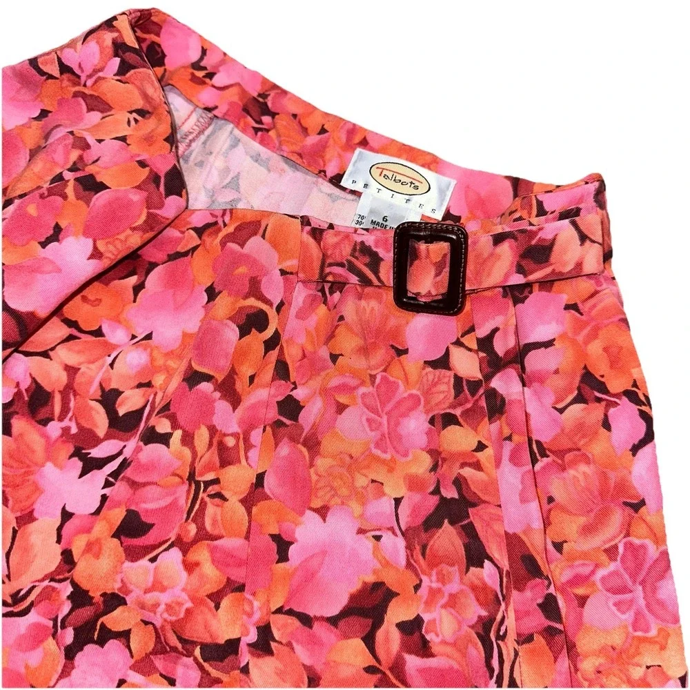 Vintage 90s Talbot's Pink Floral A-Line Maxi Skirt Cottage Women's Petite 6 Flaw